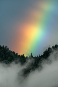 Regenbogen am Rauteck über dem Walchensee Regenbogen am Rauteck über dem Walchensee